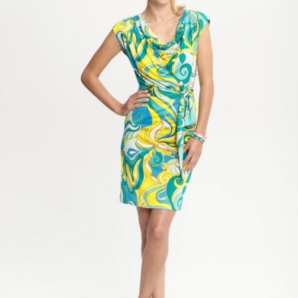 EUC Banana Republic TrinaTurk Collection 2012 Tropical Silk Dress Sz M - RN54023
